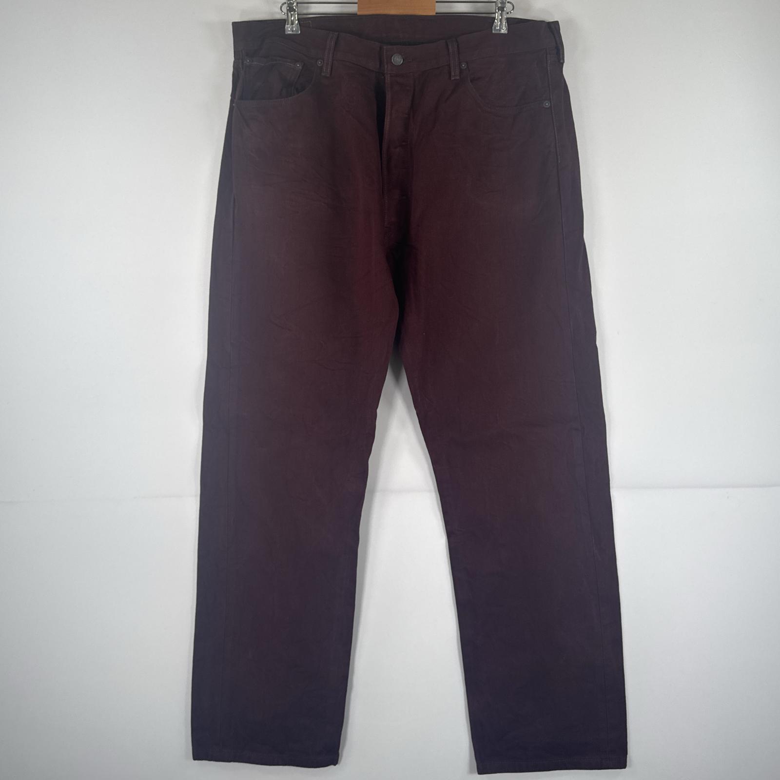 古着 デニムパンツ 501 ジーパン ストレート 大きいサイズ ボタンフライ カラーパンツ ビッグ w42 L34 レッド系 メンズ