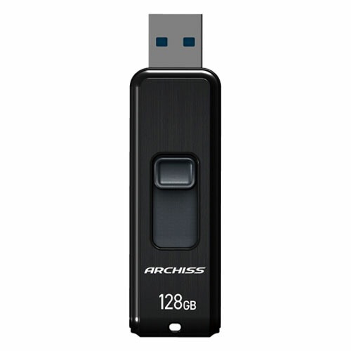 （まとめ買い）アーキス USB3.2 フラッシュメモリ スライド式 128GB AS-128GU3-PSB [x3]