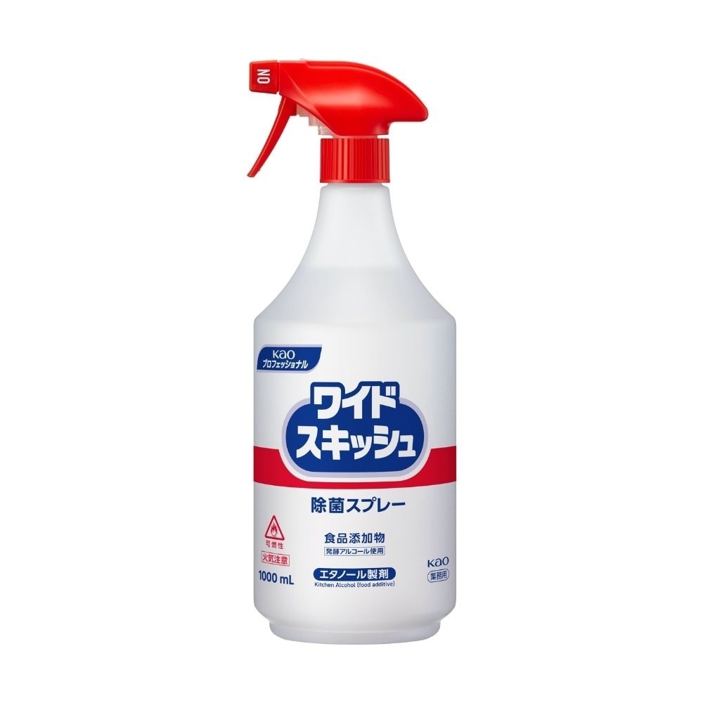 花王　アルコール製剤　ワイドスキッシュ　スプレー付き　1000mL×6本【取り寄せ商品・即納不可・代引き不可・返品不可】