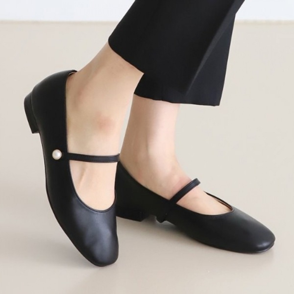 (Ninas Paris) ドメスティックパールボタンメリージェーンフラット