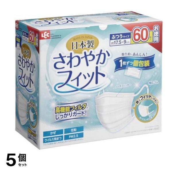 レック さわやかフィットマスク ふつうサイズ 個包装 60枚 (お徳用) 5個セット