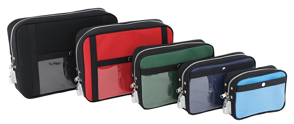 鍵付き バッグ帆布メール用ポーチ　セキュリティ鍵付ポーチ　海外旅行 防犯グッズ 貴重品ケース パスポート入れ 旅行収納バッグ バッグインバッグ　旅行用ポーチ