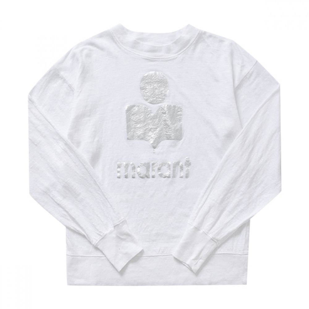 Isabelle Marant TS0005FA A1N10E 20WH KLOWIA クロービアリネン女性用ロングスリーブ T シャツ