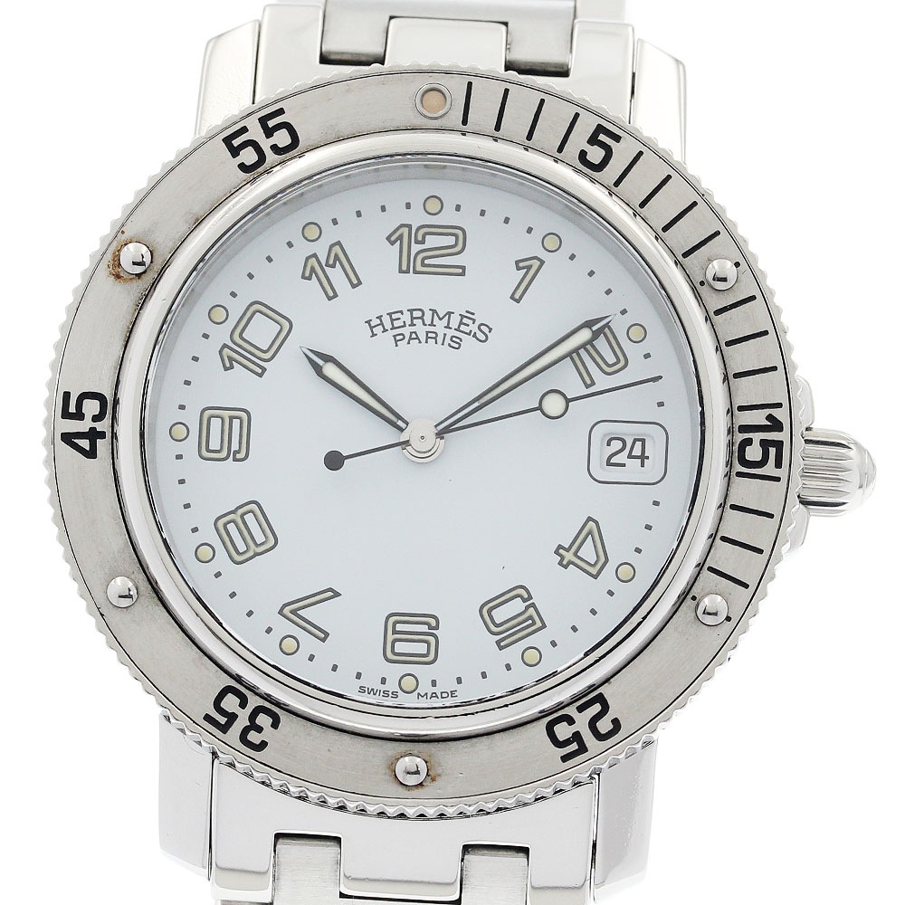 エルメス HERMES CL7.710 クリッパー ダイバー デイト クォーツ メンズ _943541【中古】