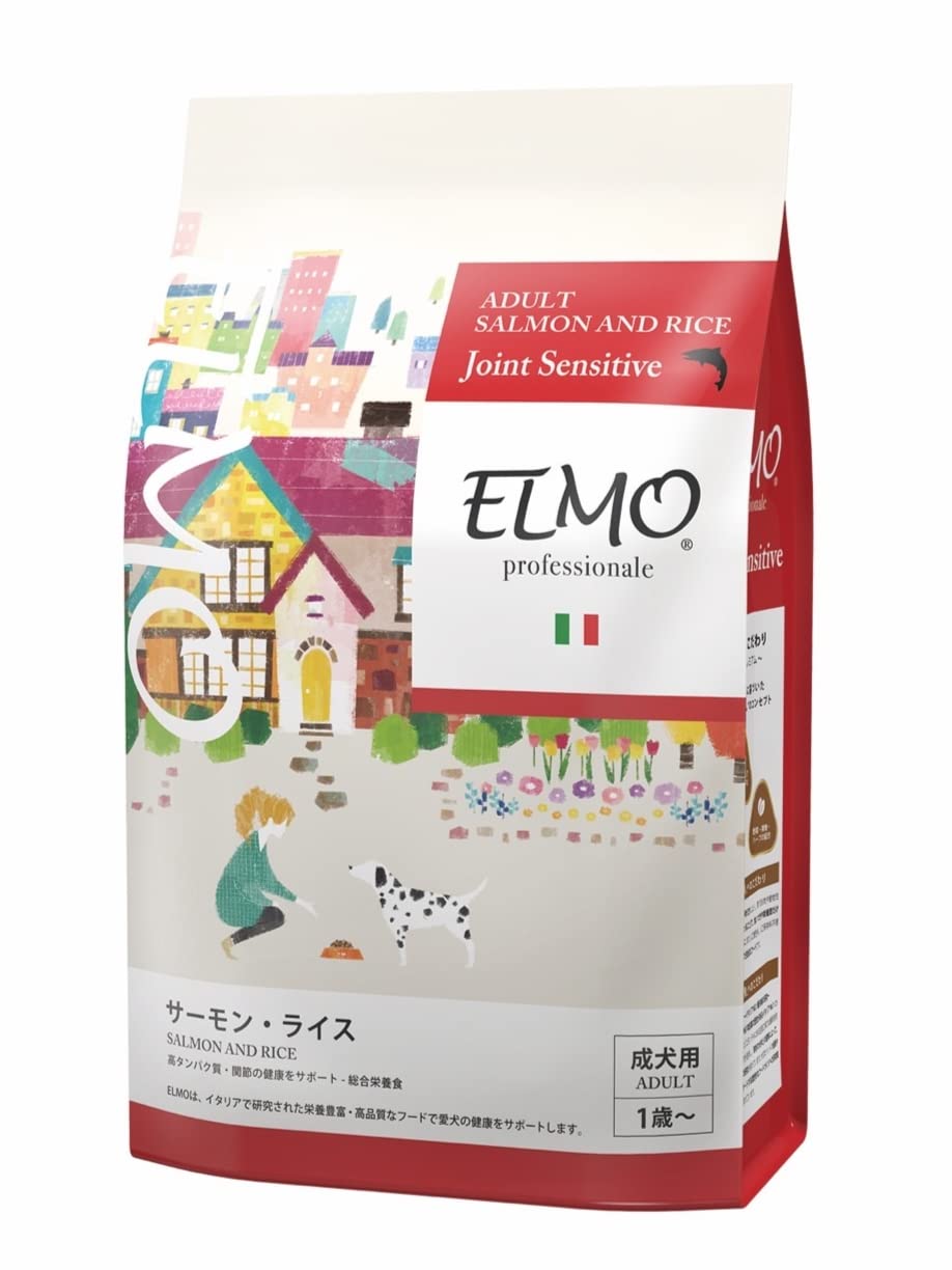 【成犬用 イタリア製ドッグフード 3kg】ELMO エルモ アダルト サーモン&ライス ジョイント センシティブ プロフェッショナーレ 3kg サーモン お米 免疫力 関節 健康 股関節 膝 ドライフ