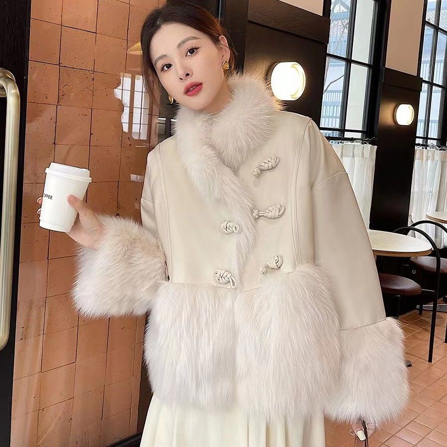 2024冬 人気 新作 中華風 ファー アヒルダウン チャイナ風 ダウンコート ステッチ ぬいぐるみ ボア 華やか暖かい 保温 レディース コート アウター ジャケット