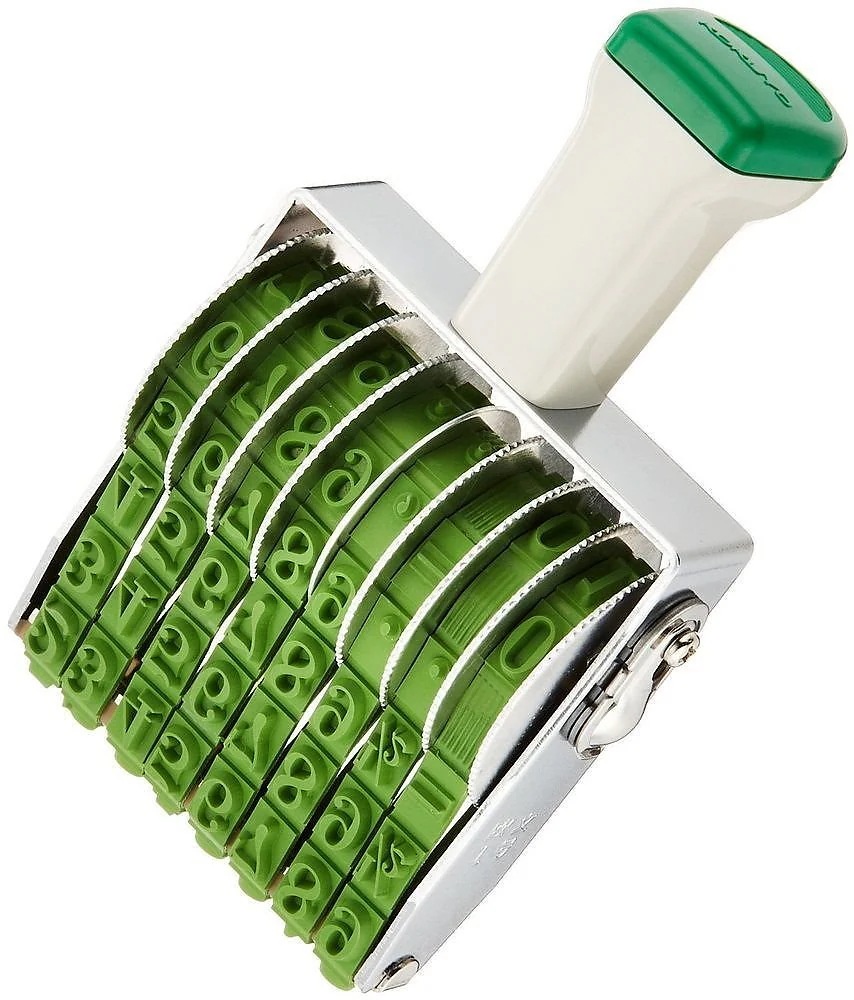 回転印 欧文数字 明朝体 1号（8連） IS-1-8