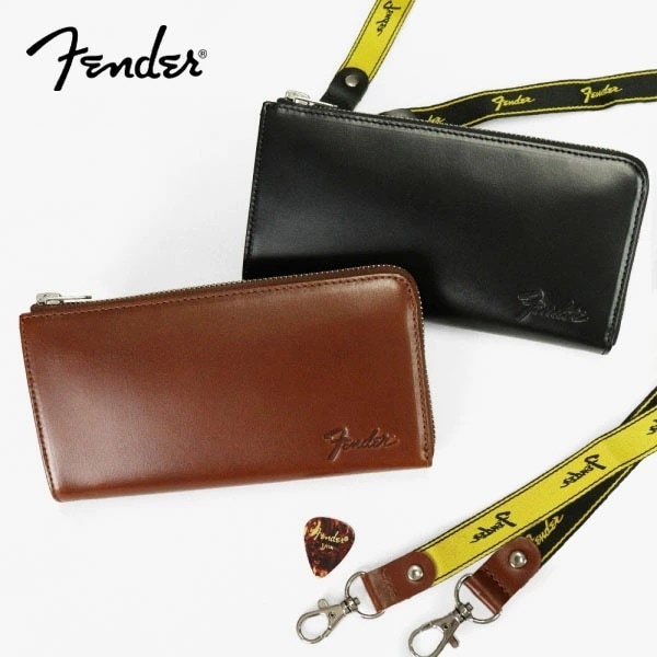 フェンダー Fender 長財布 メンズ 本革 モノグラムストラップ ギターピック付き L字ファスナー レザー 950-704 ブランド [正規取扱店]