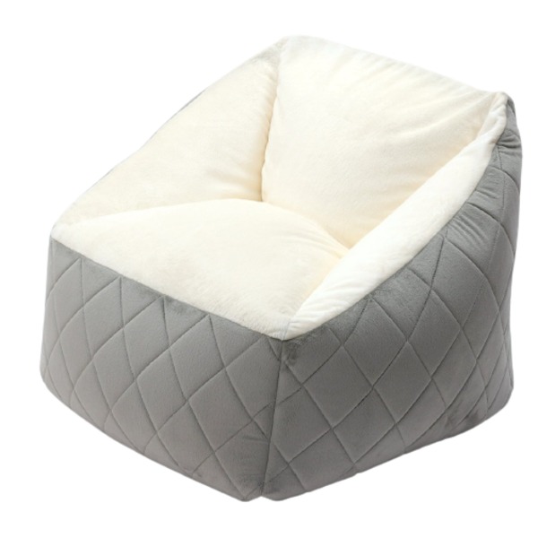 ゆったりと座れる肘があるビーズソファ グレー