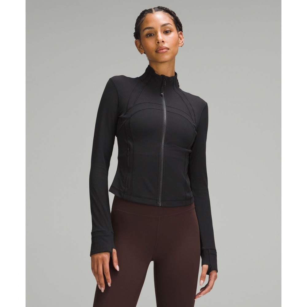 ディファインクロップジャケット *リブ付き Nulu-ブラック