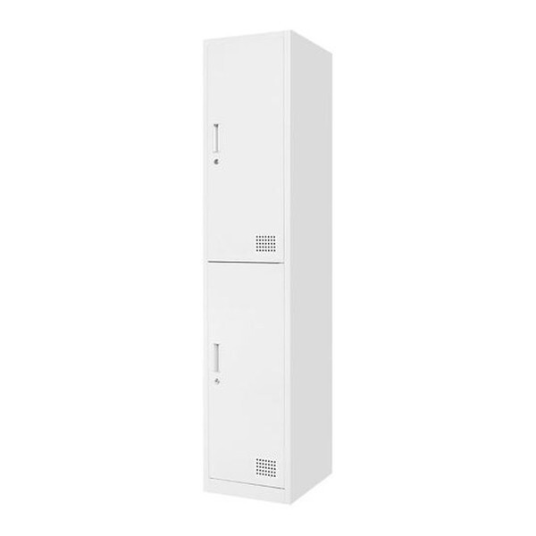 法人限定 Netforce FAC-S2-2-W-WH ホワイト ファシル スリム スチールロッカー (鍵付き 2人用 1列2段) メーカー直送