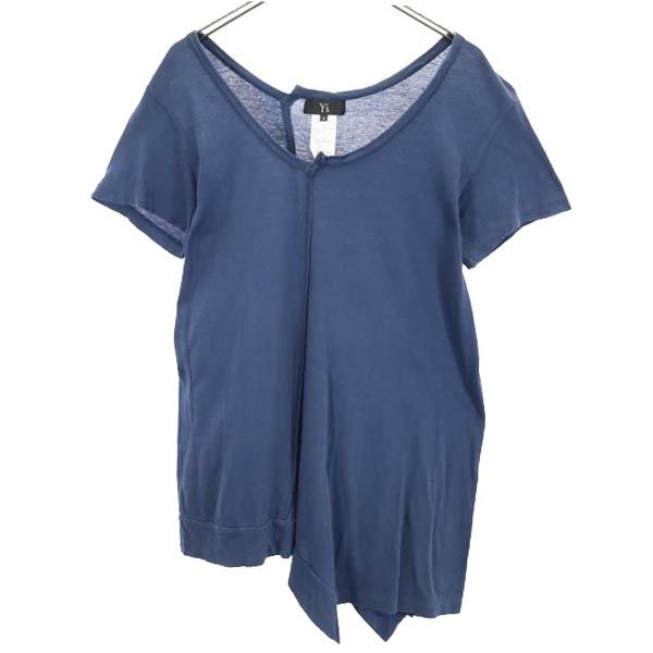 ワイズ 日本製 半袖 アシンメトリー Tシャツ 2 ネイビー系 Ys メンズ