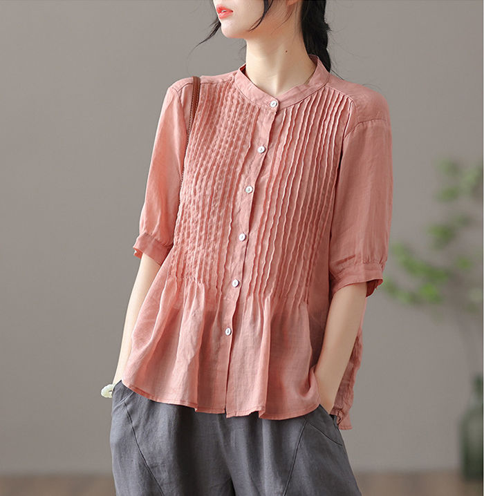 シャツ シアーシャツ Ｔシャツ ブラウス チュニック レディース 夏 シャツ トップス 半袖 ゆったり おしゃれ ゆるシルエット ガーゼタッチ 刺繍 綿麻風 カジュアル ナチュラル 無地 通勤 オフィ