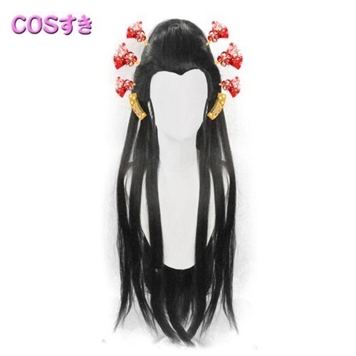 【新品開催 】　堕姫 だき 怯鬼 蕨 わらびひめ コスプレウィッグ かつら