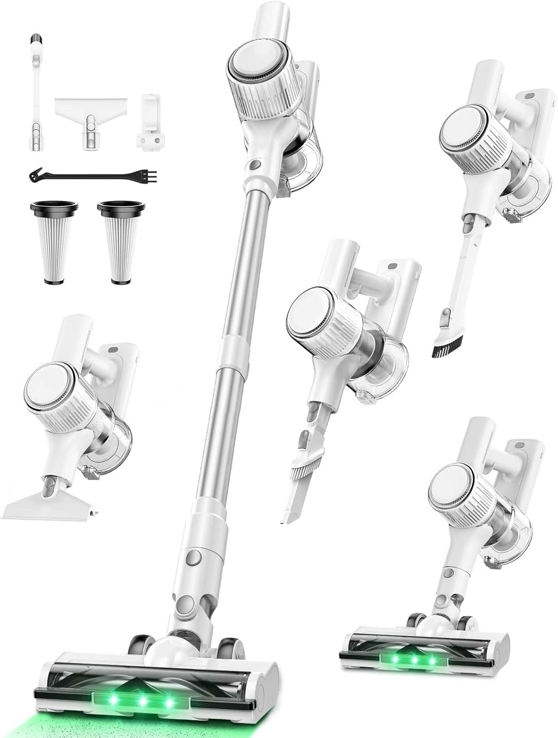掃除機 コードレス【2025革新モデル 50000pa強力吸引& LED液晶ディスプレイ& 軽量 】3段吸引力 2WAY 伸縮型パイプ 左右360上下90回転 50分間連続稼働 ハンディクリーナー 6,380円
