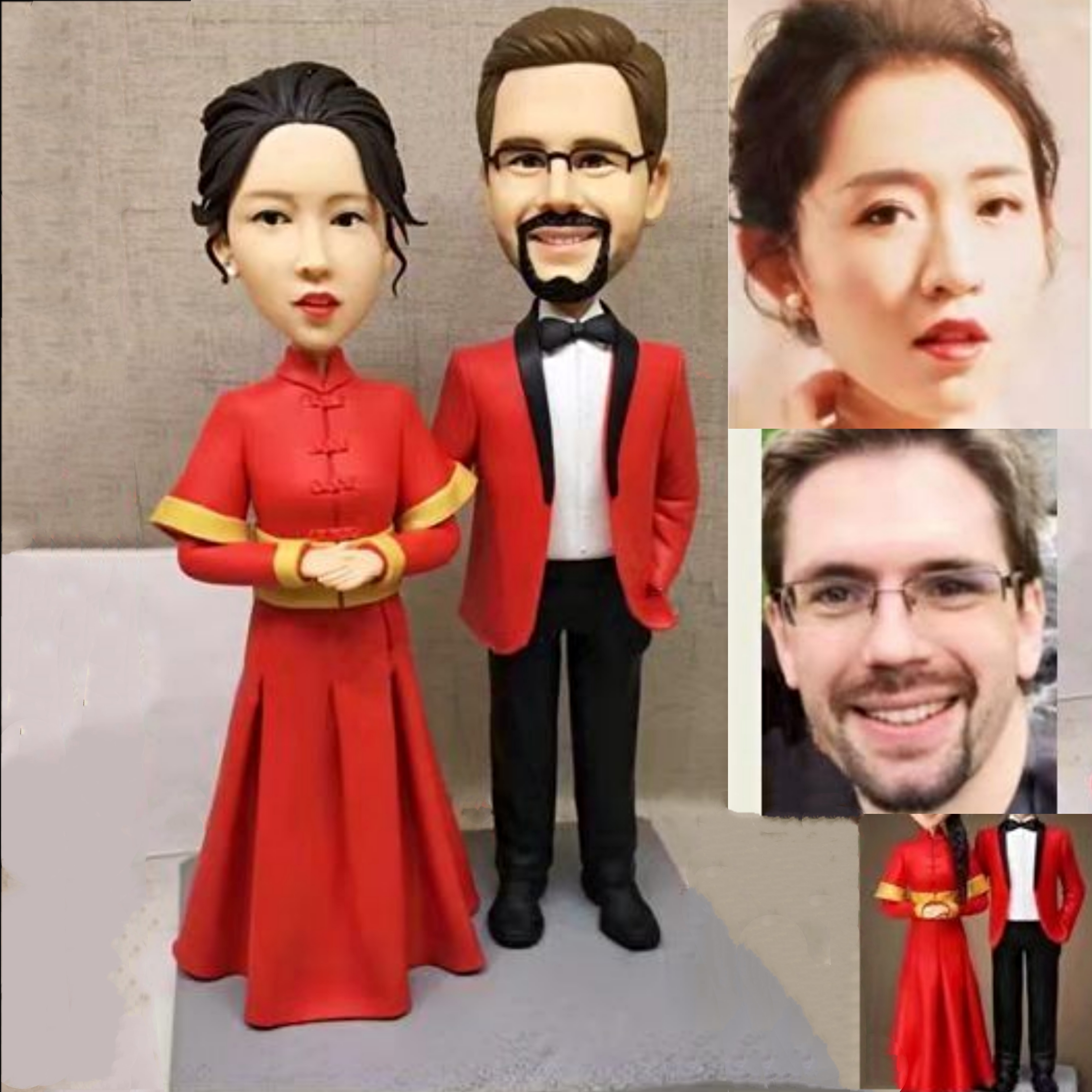 【オーダーメイド】3D肖像画 似顔絵 人形 フィギュア 結婚祝い 周年記念日 カップル 彼氏 彼女 夫婦 両親 贈呈品 記念品