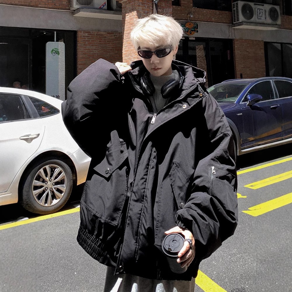 Dui Dui スリーブダウンジャケットメンズ冬厚く暖かいゆったりメンズコットンジャケット 2024 新しいコットンジャケットトレンディなブランド