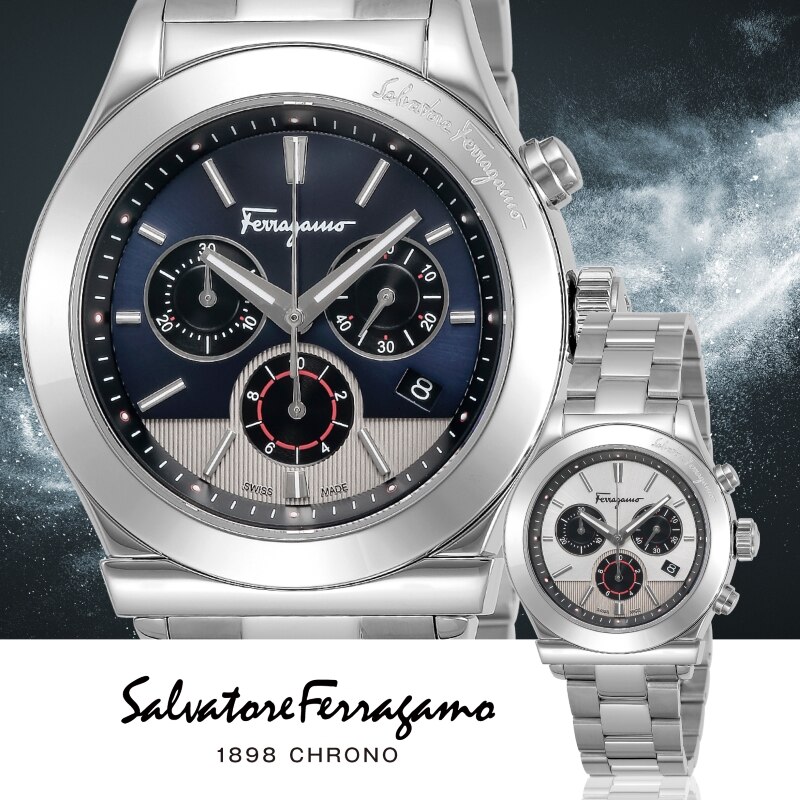 【腕時計】Ferragamo FERRAGAMO 1898 Chrono メンズ ブルー シルバー クォーツ SFFM01320 420 時計 ブランド