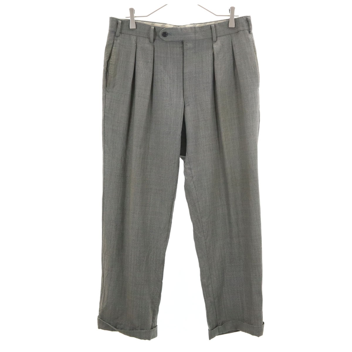 日本製 ウールブレンド スラックスパンツ 88 グレー 三陽商会 メンズ 古着 5,168円