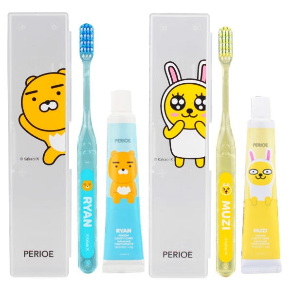 Qoo10] カカオフレンズ 旅行用 歯ブラシ 歯磨き粉 セット2種類