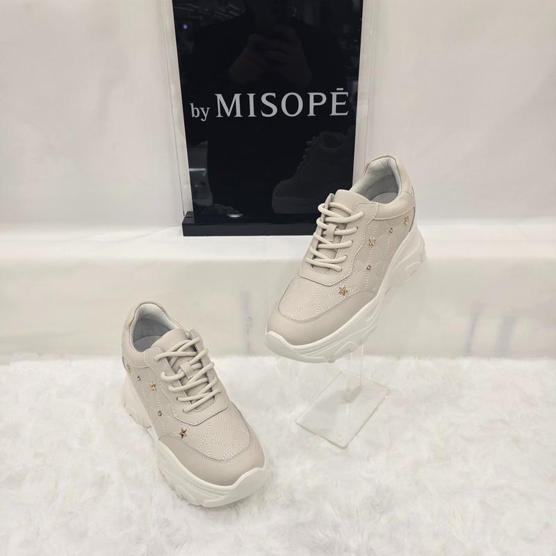 By 女性 星 ステッチ ポイント スニーカー 112HT330FS021 IVORY 1 JJ