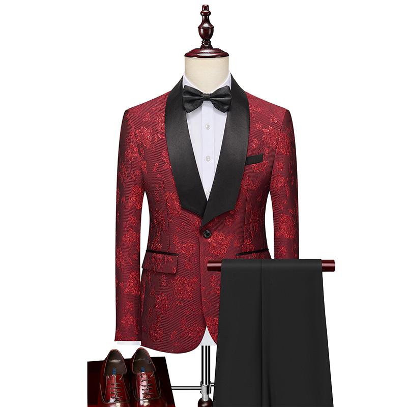 英国 メンズ スーツ 高級感 コントラストカラー パフォーマンス ステージ 衣装 結婚式 スリム スタジオ 撮影 カラー