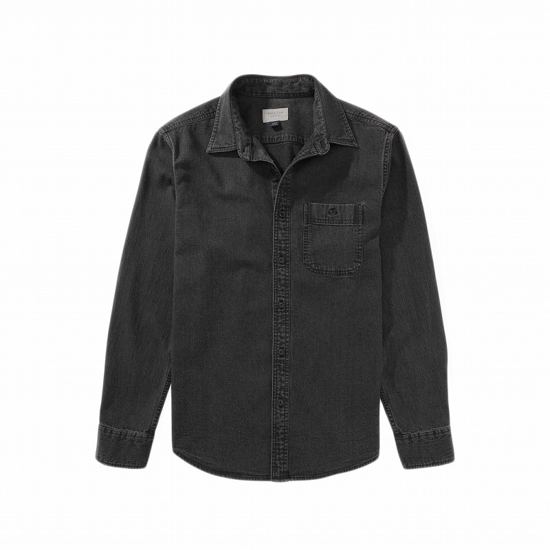 メンズ クラシックフィット 長袖 デニムボタンシャツ ブラック 6,151円