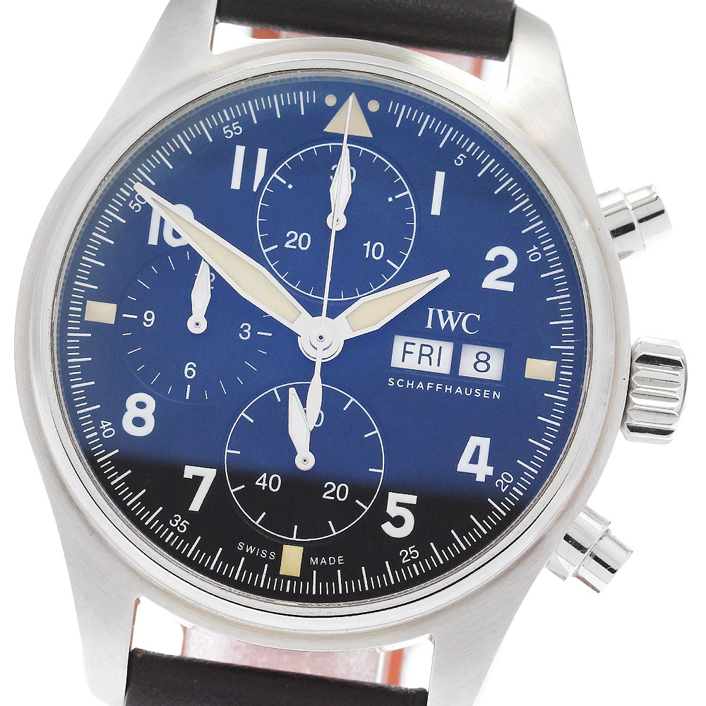 IWC IWC SCHAFFHAUSEN IW387903 パイロットウォッチ スピットファイア クロノグラフ デイデイト 自動巻き メンズ 良品 保証書付き_888231【中古】
