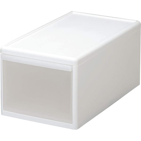 [2個セット] 吉川国工業所 Like-it 組み合わせて使える収納ケース ミディM / 約幅25.5x奥行46.5x高さ21.5cm ホワイト MOS-02