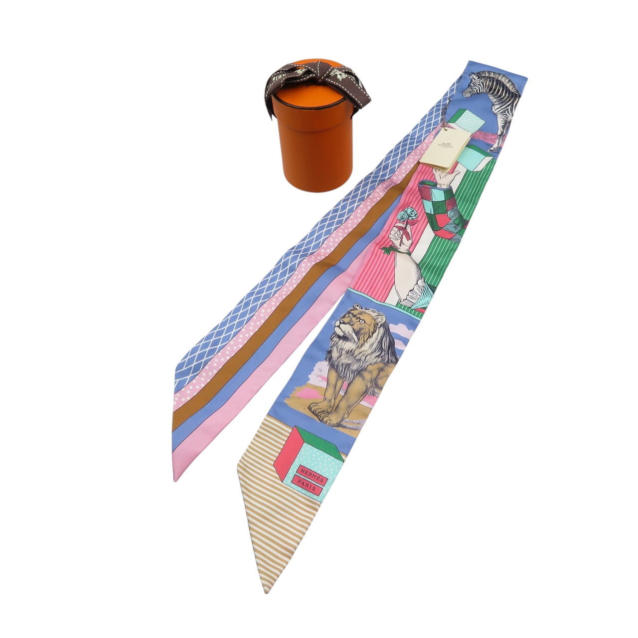 未使用品 ツイリー GRAND THEATRE NOUVEAU スカーフ シルク ブルーラバンド 1134【中古】 レディース 18,480円
