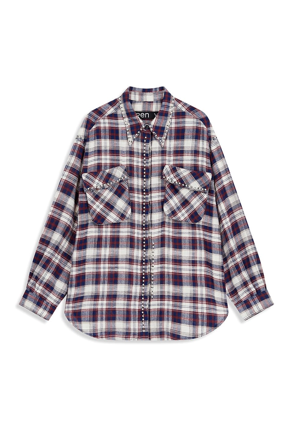 【OPEN Yy】25FW BEADED POCKET SHIRT : CHECKERED RED
