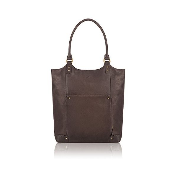 Solo New York VTA802-3 Executive 16 Inch Leather Laptop Bucket Tote， Espresso 並行輸入品