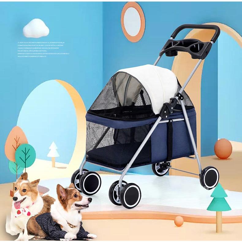 ペットカート 小型 犬 猫 折りたたみ 多頭 介護 軽量 四輪 ドッグカート ペットバギー 散歩 お出かけ 通院 旅行 移動