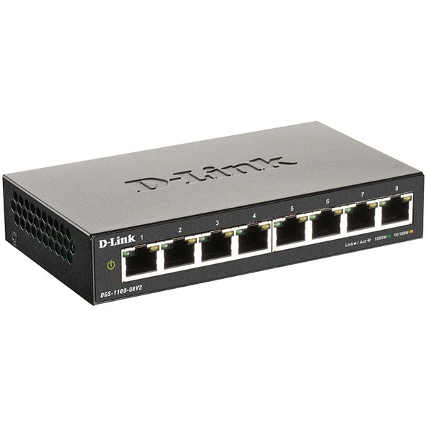 DGS-1100-08V2/A1 DGS-1100-08V2 ギガビットL2 Easyスマートスイッチ10/100/1000BASE-Tポート8ファンレス外部電源