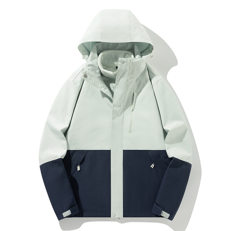 3インチの取り外し可能なウィンドブレイカージャケットアウトドアカップルスタイルセット冬の風力防止暖かい登山スーツフリース