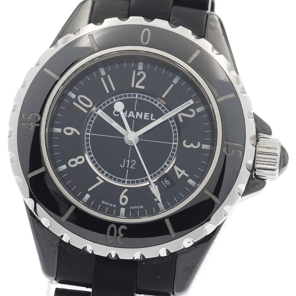 シャネル CHANEL H0681 J12 黒セラミック デイト クォーツ レディース _943982【中古】