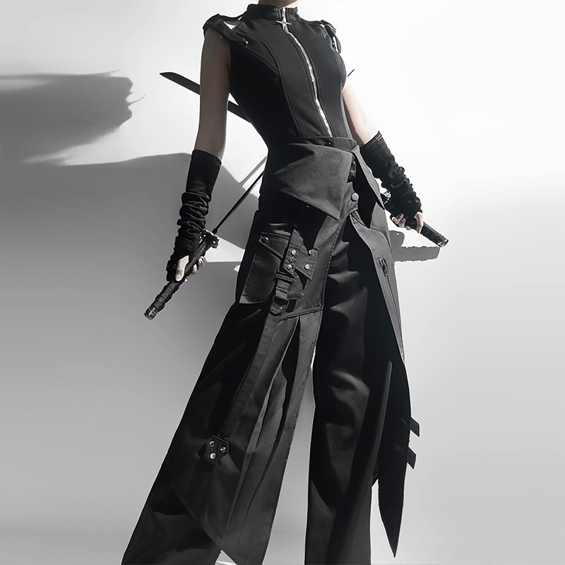 正規品デザイン黒侍夜刃lolitaダークゴシック上着ロングパンツc服