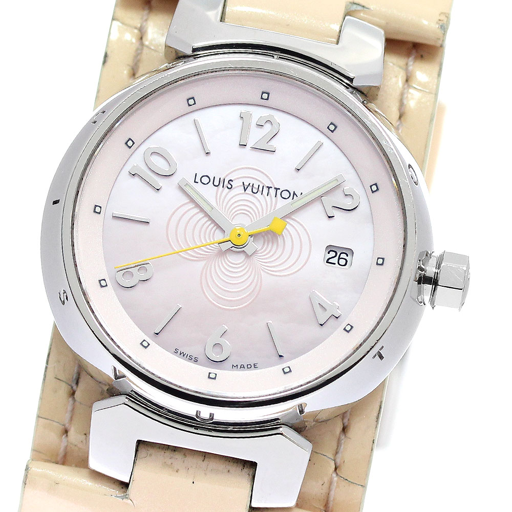 ルイ・ヴィトン LOUIS VUITTON Q1216 タンブール デイト クォーツ レディース _955505【中古】