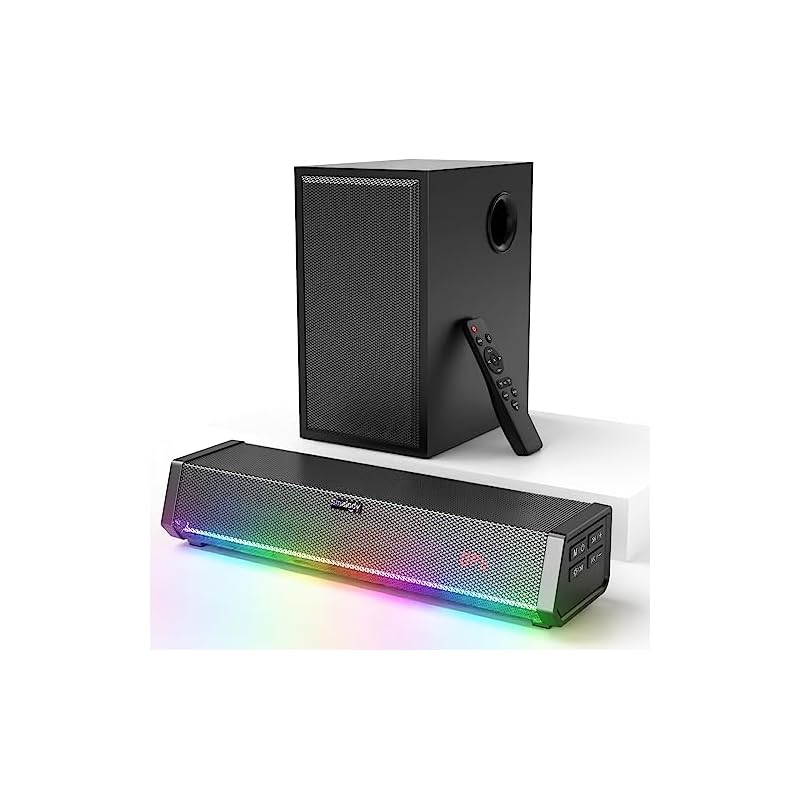 TV スピーカーSmalody ホームシアター スピーカー ワイヤレス オーディオ サウンドバー TV スピーカー低音サブウーファー付きBluetooth 対応/光学/AUX/同軸入力/リモコン