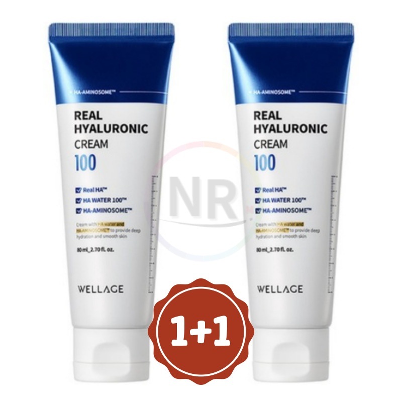 1+1 リアル ヒアルロニック 100 クリーム 80ml 光彩しわ防止