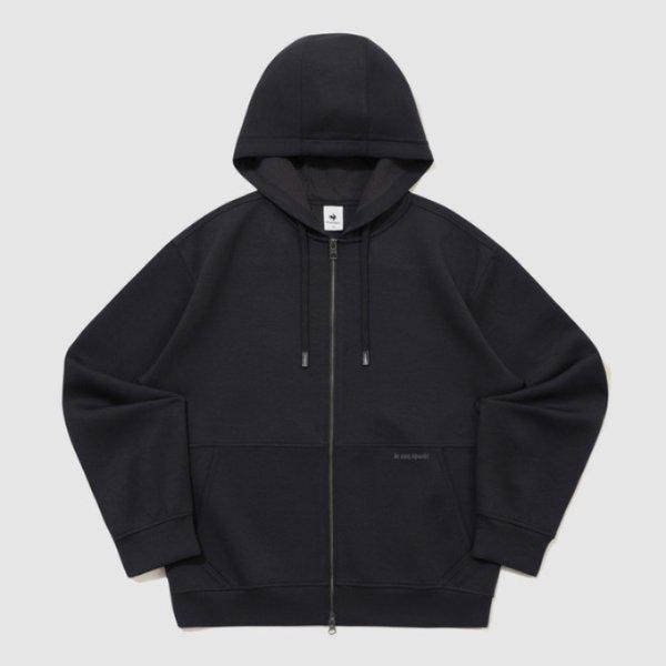 M フード付きジップアップ BQK QR123LFT13-BLK ユニ クッション地 ルーズフィット フード付きジップアップ / BLACK