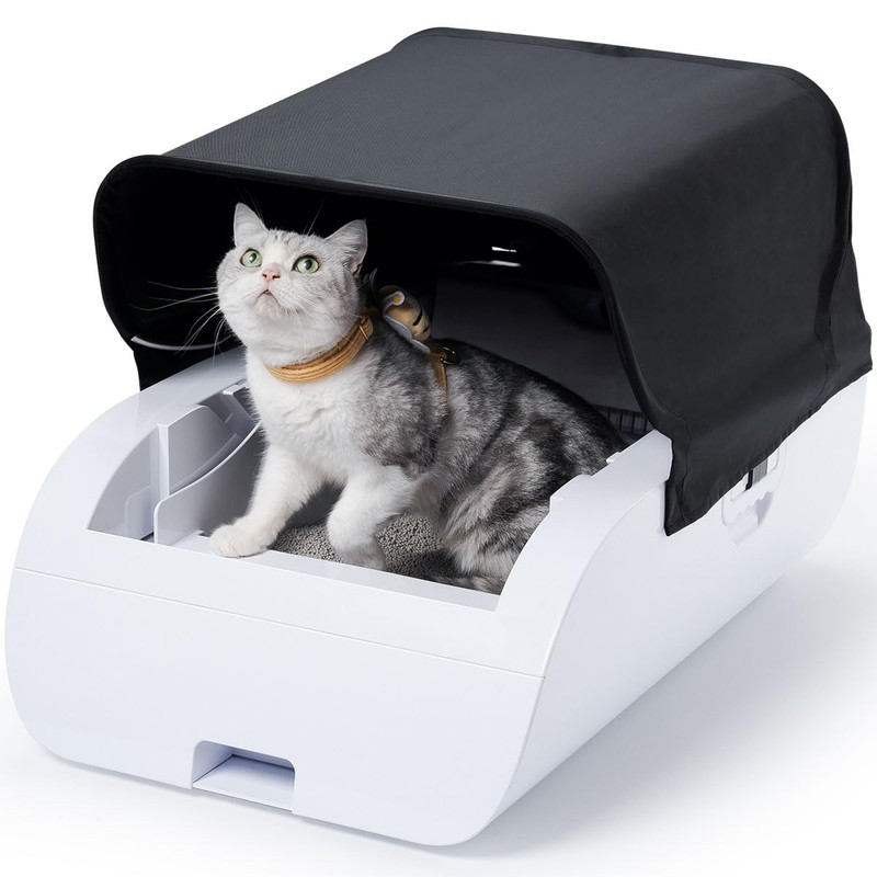 猫 トイレ 猫トイレ 自動:自動ネコトイレ 内蔵バッテリー付き 飛散防止 自動清掃 組立しやすい 超大型空間 安全センサー付き