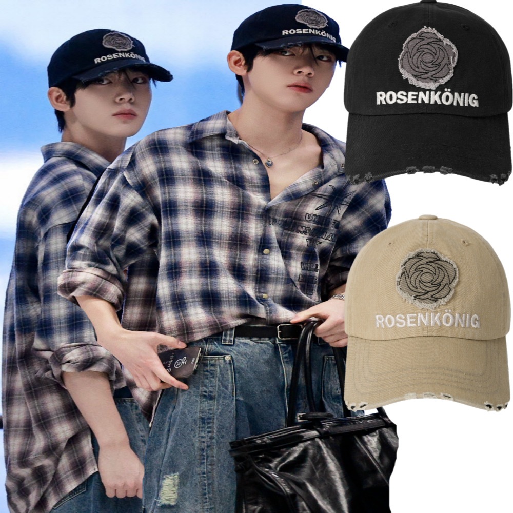 FREEMARIO/ZEROBASEONE ハンユジン 着用/Rose war damaged ball cap/ユニセックス