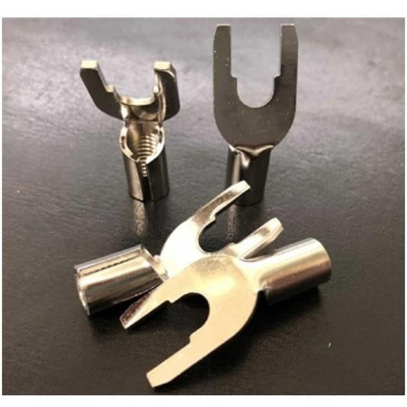 ZONOTONE　LUG-5.5シリーズ対応交換用プラグ ロジウムメッキYラグ　LUGY-SRh(先端のみ4本組)