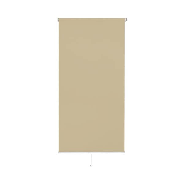 ロールスクリーン ロールカーテン 幅約90cm 遮光タイプ ベージュ 穴あけ不要 簡単取付 突っ張り式 リビング ダイニング