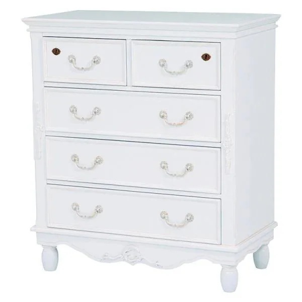 チェスト タンス ローチェスト 木製 たんす 白 洋服タンス おしゃれ 引き出し 収納 リビングチェスト 完成品 収納チェスト 鍵付 アンティーク クラシカル