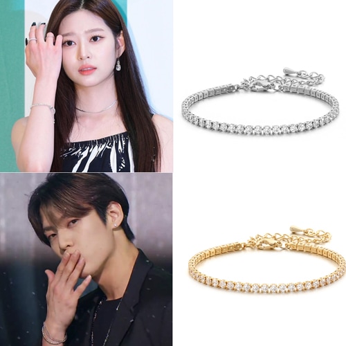 [キムミンジュ 着用 ブレスレット] lilou tennis bracelet 大学生ファッション 韓国ストリートブランド 韓国の人気芸能人着用 人気ジュエリー カスタムジュエリー