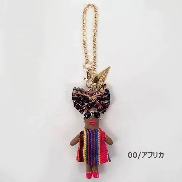 バッグチャーム ファッション小物 レディースファッション ドールチャーム 色んな国を旅するドール達