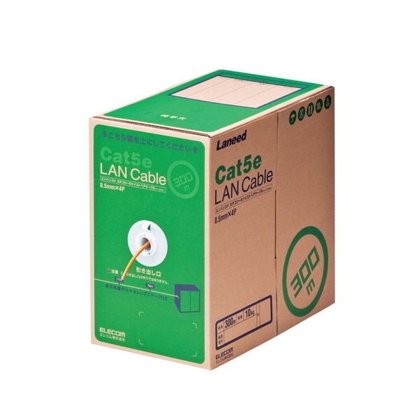 LD-CT2/DR300/RS RoHS対応LANケーブル CAT5E 300m オレンジ 簡易パッケージ メーカー直送