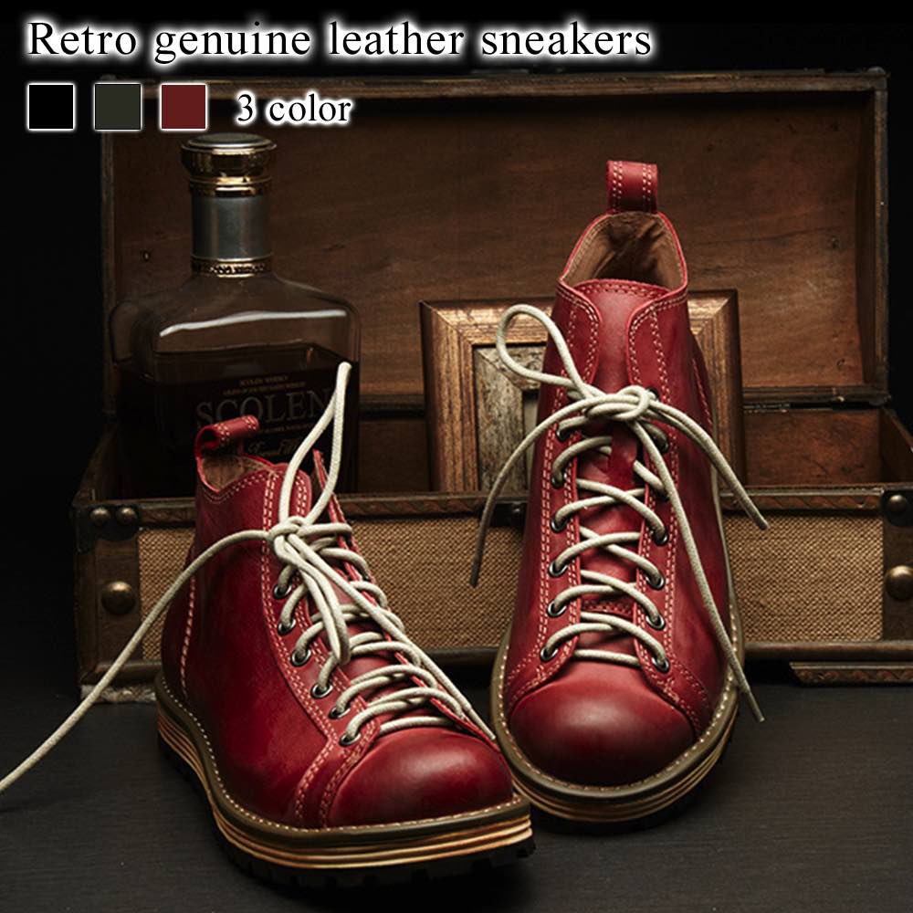 ブーツ メンズ レトロ本革スニーカー 靴 黒 軽い 秋 冬 ジッパー 幅広 防水 防寒 レザー ファスナー 完全 暖かい ブーツ フロント モード 革 スエード 本革 セット シューズ 滑らない サイ